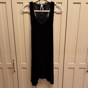 Black Sleeveless Dress with Crochet Detail on the Back